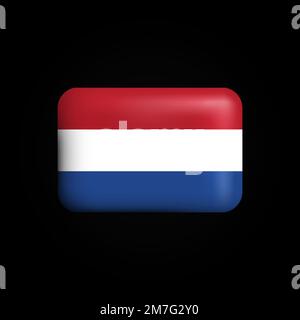 Icona Netherlands Flag 3D. Bandiera nazionale dei Paesi Bassi. Illustrazione vettoriale Illustrazione Vettoriale