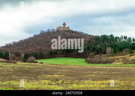 Breve escursione intorno al bellissimo Drei Gleichen nel bacino della Turingia - Drei Gleichen - Germania Foto Stock