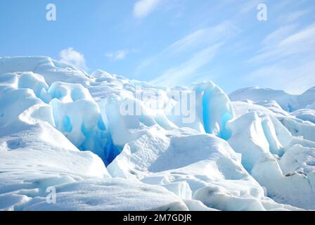 Primo piano del ghiacciaio Perito Moreno situato in Patagonia, Argentina. Foto Stock