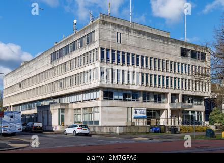 Stazione centrale di polizia di Cardiff, Cathays Park, Cardiff Foto Stock