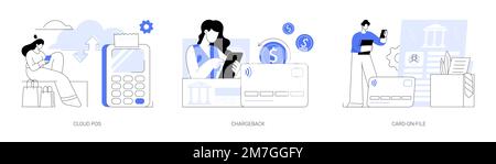 Illustrazioni vettoriali del concetto astratto del software per la vendita al dettaglio. Illustrazione Vettoriale