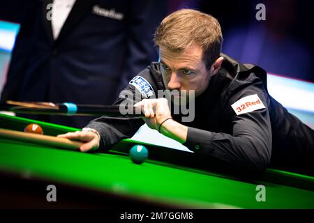 LONDRA, REGNO UNITO. 09th Jan, 2023. John Higgins contro Jack Lisowski durante le partite del Cazoo Master 2023 Day 2 all'Alexandra Palace lunedì 09 gennaio 2023 a LONDRA, INGHILTERRA. Credit: Taka G Wu/Alamy Live News Foto Stock