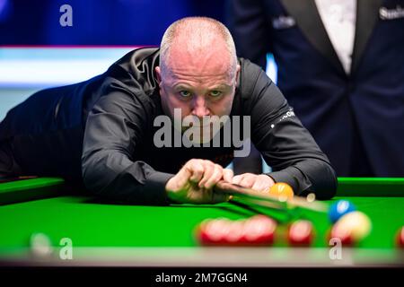 LONDRA, REGNO UNITO. 09th Jan, 2023. John Higgins contro Jack Lisowski durante le partite del Cazoo Master 2023 Day 2 all'Alexandra Palace lunedì 09 gennaio 2023 a LONDRA, INGHILTERRA. Credit: Taka G Wu/Alamy Live News Foto Stock