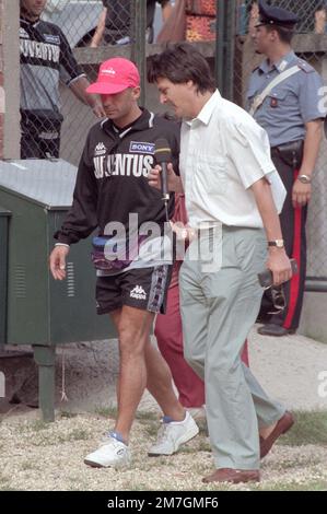 Italia, Villar Perosa Torino 08-10-1995 : Juventus FC giocatore Gianluca Vialli prima amichevole Juventus - Juve Primavera Foto Stock