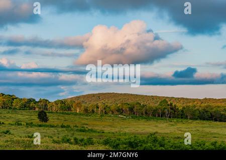 Formazioni di nuvole su Big Meadows Virginia USA, Virginia Foto Stock