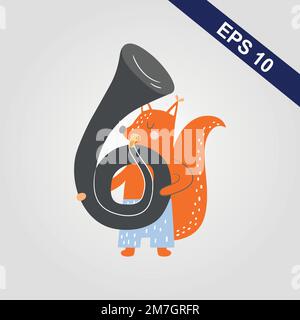 Carino volpe file vettoriale cartone animato Illustrazione Vettoriale