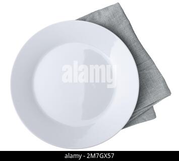 Piatto con asciugamano da cucina separato Foto Stock