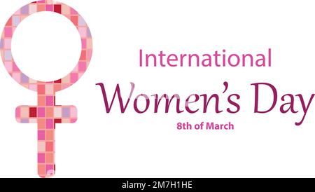 Elemento per il femminismo poster, scheda, banner con gruppo di bandiere. Spazio per il testo. Illustrazione Vettoriale