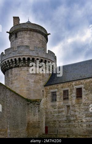 Particolare del castello medievale dei Duchi di Alencon, Normandia, Francia Foto Stock