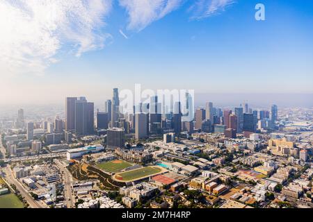 Tarda mattinata Downtown Los Angeles Skyline Foto Stock