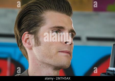 Hudson Taylor ha girato una sessione in studio a Brooklyn Foto Stock