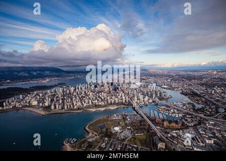 Fotografia aerea del centro di Vancouver Foto Stock