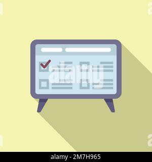Icona di programmazione attività monitor vettore piatto. Persona dell'evento. Promemoria del programma Illustrazione Vettoriale