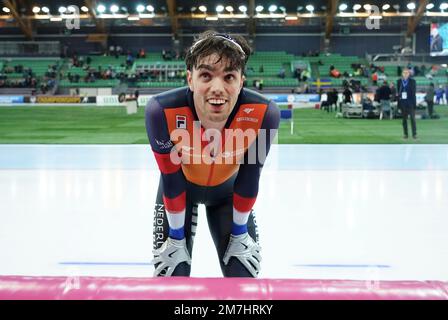 Patrick Roest (NED) su 10,000m durante i Campionati europei di velocità ISU il 8 gennaio 2023 alla Hamar Olymic Hall di Hamar, Norvegia Foto di SCS/Soenar Chamid/AFLO (HOLLAND OUT) Foto Stock