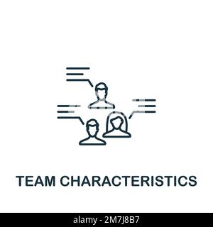 Icona delle caratteristiche del team. Icona monocromatica Simple Project Management per modelli, web design e infografiche Illustrazione Vettoriale