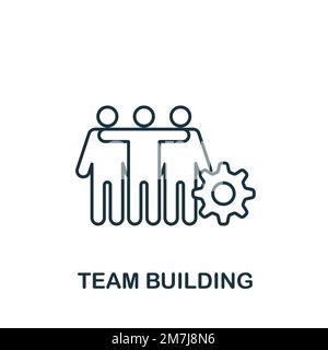Icona di Team Building. Icona monocromatica Simple Project Management per modelli, web design e infografiche Illustrazione Vettoriale