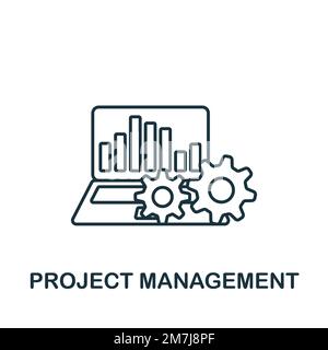 Icona Gestione progetto. Icona monocromatica Simple Project Planning per modelli, web design e infografiche Illustrazione Vettoriale