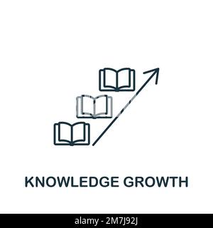 Icona della crescita della conoscenza. Icona monocromatica Simple Project Planning per modelli, web design e infografiche Illustrazione Vettoriale