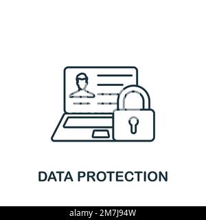 Icona protezione dati. Icona monocromatica Simple Project Planning per modelli, web design e infografiche Illustrazione Vettoriale