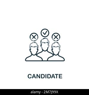 Icona candidato. Icona di reclutamento semplice monocromatica per modelli, web design e infografica Illustrazione Vettoriale