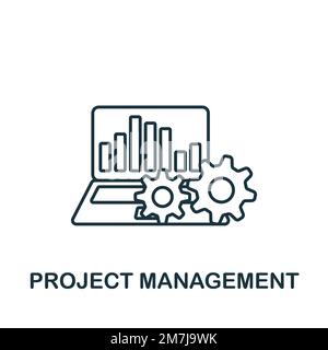Icona Gestione progetto. Icona monocromatica Simple Project Planning per modelli, web design e infografiche Illustrazione Vettoriale