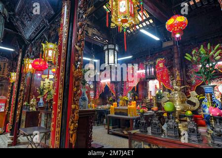 Ho Chi Minh City, Vietnam - 6 gennaio 2023: Viste della Pagoda Phuoc an Hoi Quan a ho Chi Minh City, Vietnam. Foto Stock