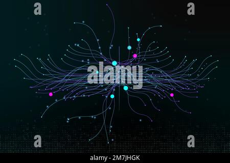 Background della rete vettoriale di trasformazione digitale Illustrazione Vettoriale
