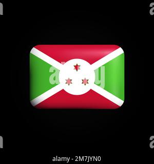 Burundi bandiera 3D icona. Bandiera nazionale del Burundi. Illustrazione vettoriale Illustrazione Vettoriale