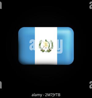 Icona Guatemala Flag 3D. Bandiera nazionale del Guatemala. Illustrazione vettoriale Illustrazione Vettoriale