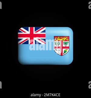 Icona Fiji Flag 3D. Bandiera nazionale delle Figi. Illustrazione vettoriale Illustrazione Vettoriale