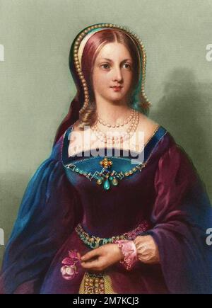 Lady Jane Grey, la Regina dei nove giorni d'Inghilterra - Portrait de Jeanne Grey (1537-1554) reine d'Angleterre pendente 9 jours. Lady Jane Grey, (1537-1554). Foto Stock