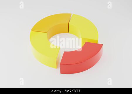 3D grafico circolare ad anello con rendering per le infografiche. diagramma con 4 opzioni. Foto Stock