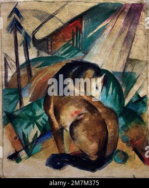 Sitzendes Pferd-Sitting Horse, 1912 Franz Marc (1880 − 1916) Tedesco, Germania, Foto Stock