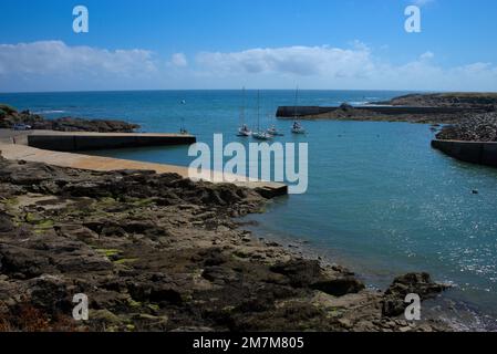 Vista del porto di Doelan, Clohar-Carnoet nel Finistère in Bretagna, Francia Foto Stock