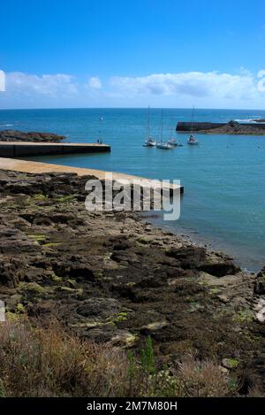 Vista del porto di Doelan, Clohar-Carnoet nel Finistère in Bretagna, Francia Foto Stock