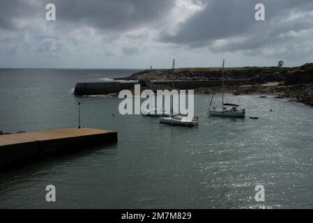 Vista del porto di Doelan, Clohar-Carnoet nel Finistère in Bretagna, Francia Foto Stock