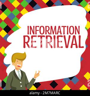 Recupero delle informazioni sulle didascalie concettuali. Panoramica aziendale Un luogo in cui i dati sono memorizzati e possono essere trovati Foto Stock