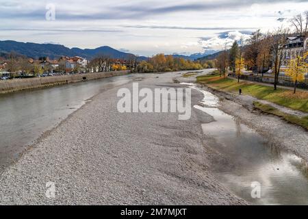 Europa, Germania, Germania meridionale, Baviera, alta Baviera, Alpi Bavaresi, Bad Tölz, Isar a Bad Tölz Foto Stock