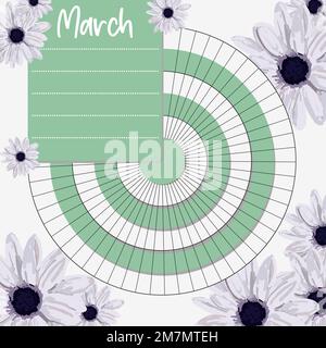 Progettisti minimalisti. Bullet Journal. Carino e semplice stampabile per fare elenco. Pagina dell'organizzatore aziendale. Foglio di carta. Illustrazione Vettoriale