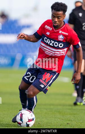 ANGEL GOMES di LOSC Lille corrono con la palla, durante la partita, LOSC Lille vs SC Cambuur match alla Pinatar Arena di San Pedro del Pinatar, Regione di Foto Stock