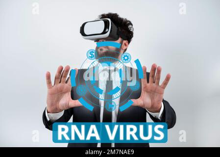 Sottotitolo concettuale RNA Virus. Concetto di business un'informazione genetica del virus viene memorizzata sotto forma di RNA Foto Stock