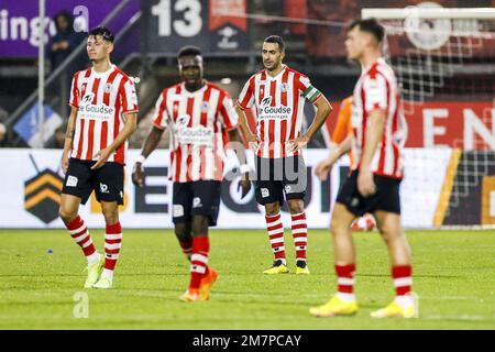 ROTTERDAM - l'Adil Auassar di Sparta Rotterdam è deluso dal pareggio 0-1 durante il 2nd° round della Toto KNVB Cup tra Sparta Rotterdam e PSV allo Sparta Stadion Het Kasteel il 10 gennaio 2023 a Rotterdam, Paesi Bassi. ANP PIETER STAM DE JONGE Foto Stock