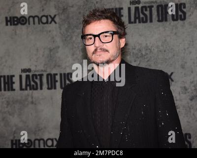 9 gennaio 2023, Westwood, Calidornia: Pedro Pascal partecipa alla prima di The Last of US di HBO. (Credit Image: © Billy Bennight/ZUMA Press Wire) SOLO PER USO EDITORIALE! Non per USO commerciale! Foto Stock
