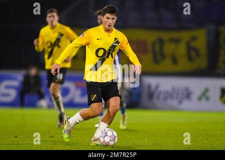 BREDA, PAESI BASSI - GENNAIO 10: Boris van Schuppen del NAC Breda durante la partita olandese Toto KNVB Cup Round 2 tra NAC Breda e FC Eindhoven allo stadio Rat Verlegh il 10 Gennaio 2023 a Breda, Paesi Bassi (Foto di Joris Verwijst/Orange Pictures) Foto Stock