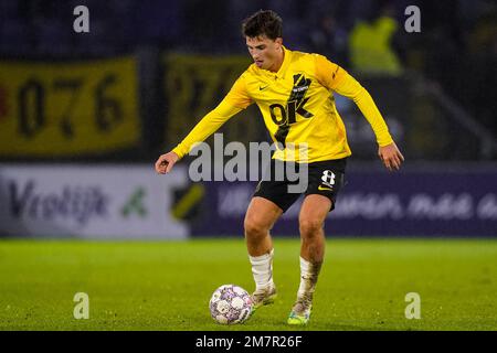 BREDA, PAESI BASSI - GENNAIO 10: Boris van Schuppen del NAC Breda durante la partita olandese Toto KNVB Cup Round 2 tra NAC Breda e FC Eindhoven allo stadio Rat Verlegh il 10 Gennaio 2023 a Breda, Paesi Bassi (Foto di Joris Verwijst/Orange Pictures) Foto Stock