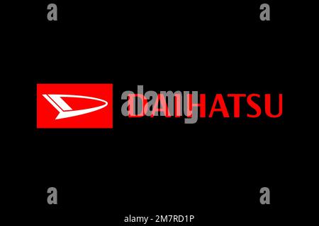 Daihatsu, logo, sfondo nero Foto Stock