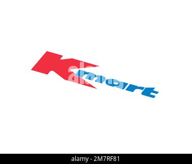 Kmart Australia, logo ruotato, sfondo bianco B Foto Stock