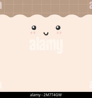 Emoticon sfondo vettore cute sorridente faccia con spazio di copia Illustrazione Vettoriale