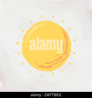 Adesivo carino vettore elemento sole disegnato a mano Illustrazione Vettoriale