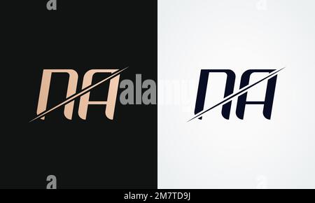 Modello vettoriale per il design del logo della lettera NA. Design con logo Na Letter Gold e Black Illustrazione Vettoriale